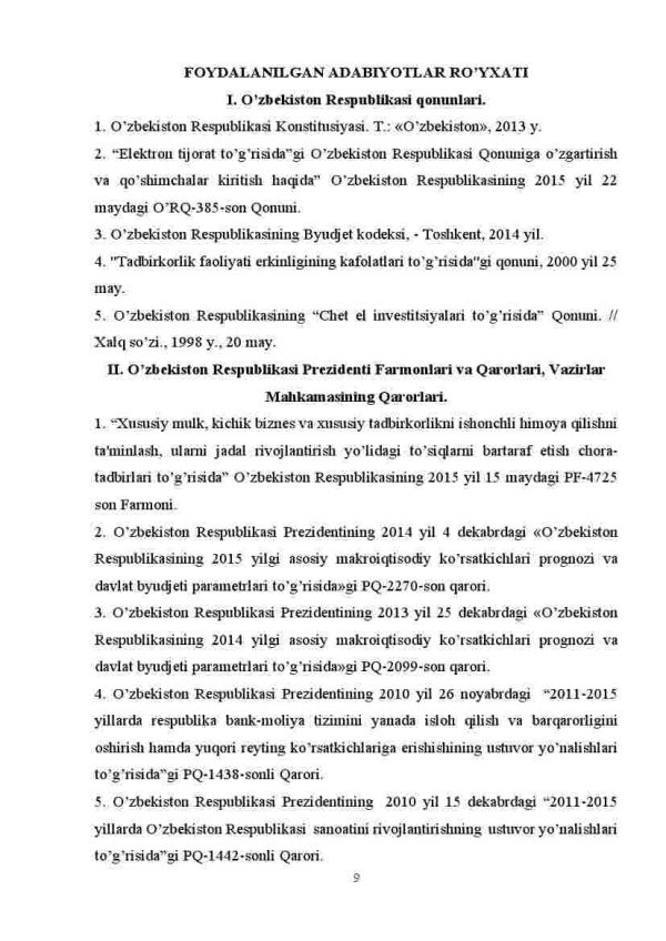 Aholining turmush farovonligini oshirish yo'llari mavzusi bo'yicha kirish, xulosa va foydalanilgan adabiyotlar ro'yxati - Image 4