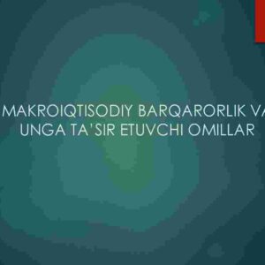 Makroiqtisodiy barqarorlik va unga ta’sir etuvchi omillar