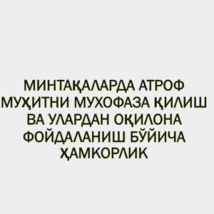 Mintaqalarda atrof muhitni muhofaza qilish va ulardan oqilona foydalanish bo'yicha hamkorlik