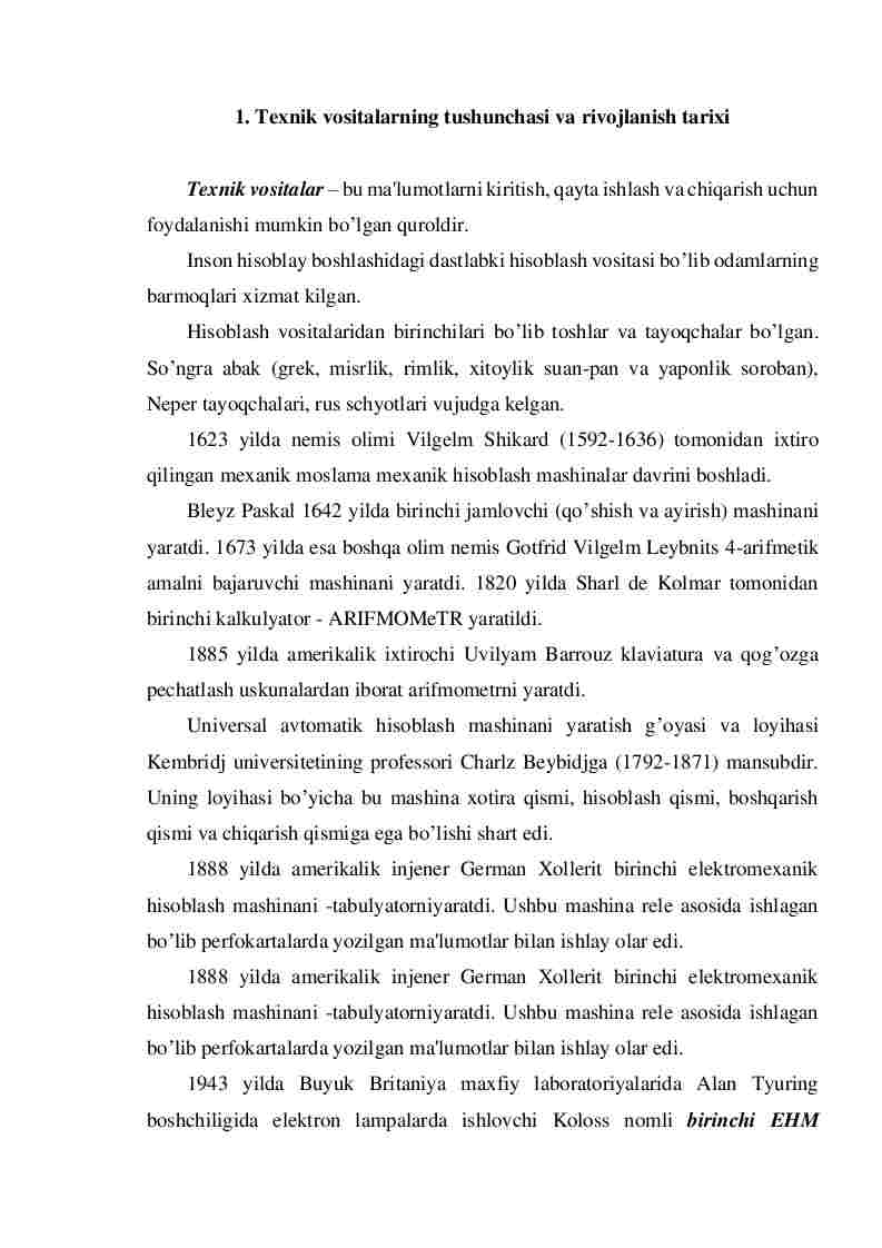 Informatikaning texnik vositalari va ularning rivojlanib borish istiqbollari - Image 2
