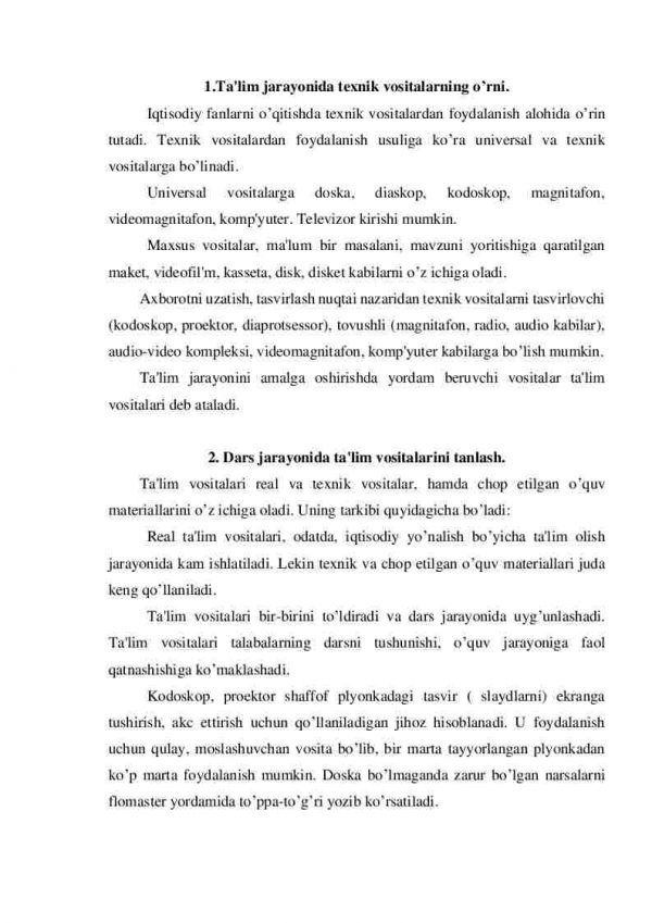 Ta'limni tashkil etishda texnik vositalar va axborot texnologiyalaridan foydalanish - Image 2