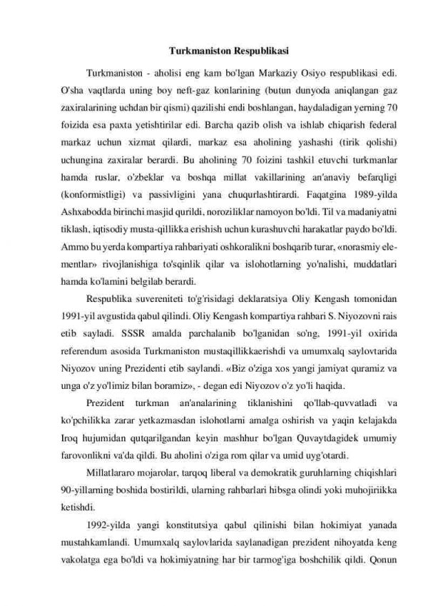 Turkmaniston Respublikasi