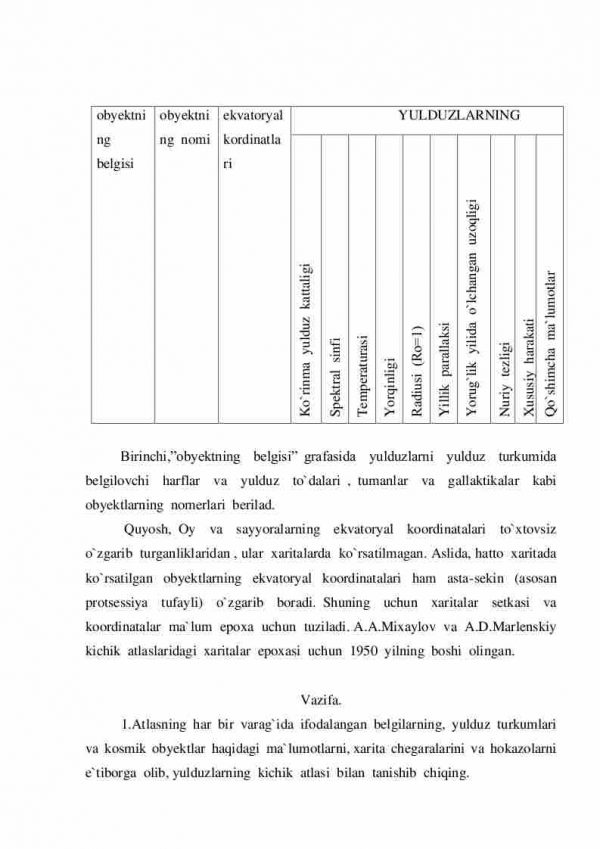 Laboratoriya ishi-1. Yulduzlarning kichik atlaslari - Image 4