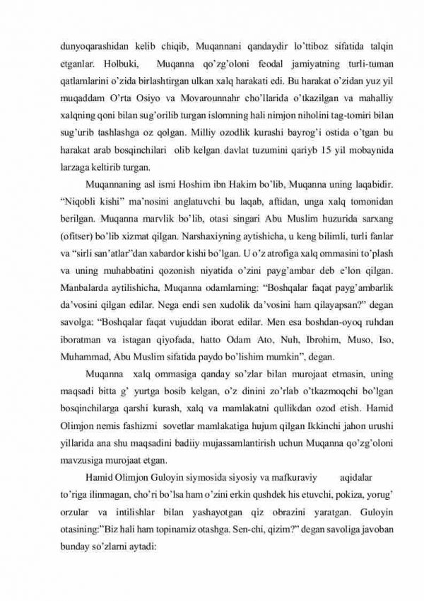 Hamid Olimjonning “Muqanna” dramasi - Image 3