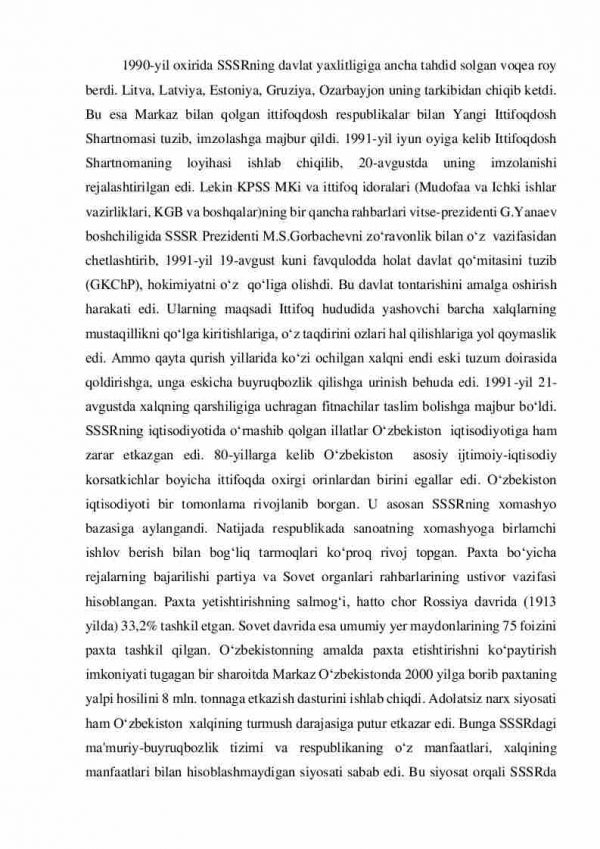 O'zbekistonda davlat mustaqilligining qo'lga kiritilishi. Demokratik huquqiy davlat va fuqarolik jamiyati  asoslarining barpo etilishi. Mustaqilik yillarida O’zbekistonning iqtisodiy, ma’naviy – madaniy taraqqiyoti - Image 2