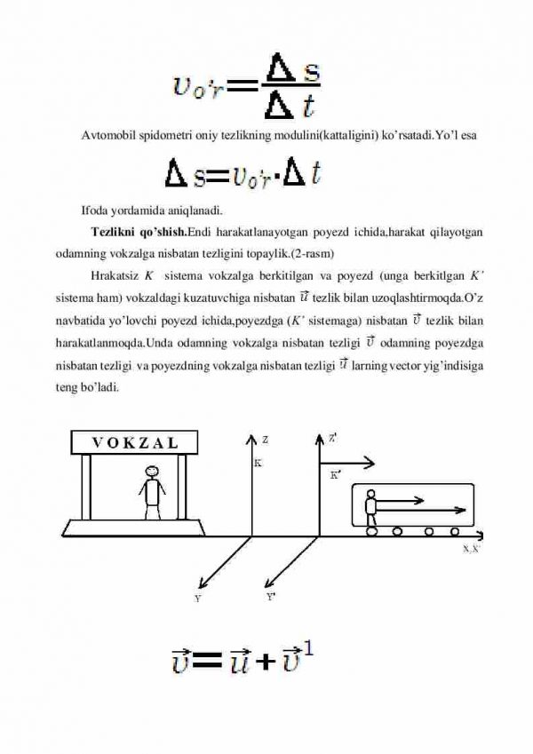 To’g’ri chiziqli tekis harakat. Tezlik - Image 3