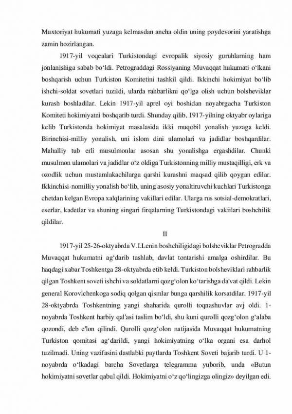 Turkistonda sovet hokimiyatining o'rnatilishi. Sovet hokimiyatining siyosatiga qarshilik ko‘rsatish harakati - Image 4