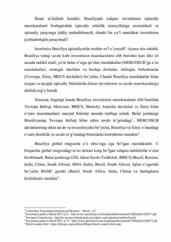 Investitsiya bo'yicha xalqaro iqtisodiy muzokaralarda amaliyot va tajriba (Braziliya misolida) - Image 2