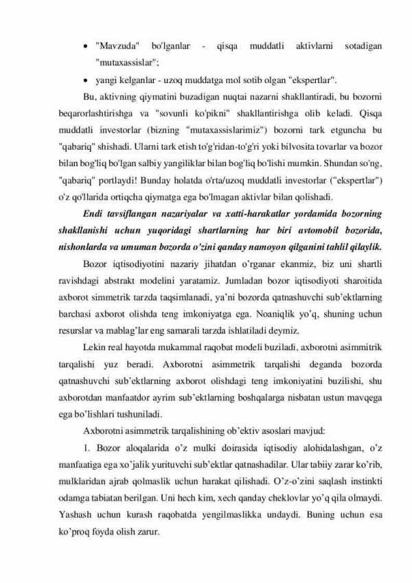 Jorj Akerlofning “Limon bozori” modeliga ko’ra, nega yaxshi avtomobillar bozorda sotilmaydi? Buni oldini olish uchun qanday choralar ko’rish kerak? - Image 4