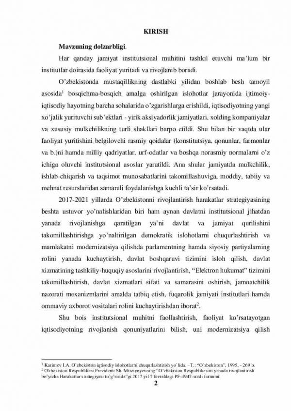 O’zbekistonda amalga oshirilayotgan institutsional islohotlar va unda davlatning institutsional tashkilot sifatidagi roli - Image 2