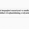 Mulk huquqlari nazariyasi va mulkchilik shakllari rivojlanishining evolyutsiyasi