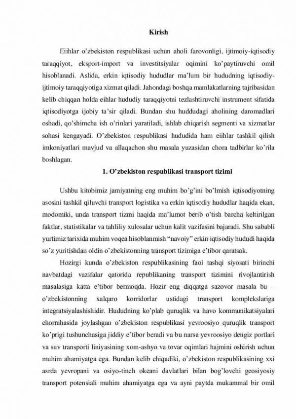 O'zbekiston respublikasi iqtisodiyotida logistika markazlari va erkin iqtisodiy hududlar: tashkil etish asoslari va istiqbollari - Image 2