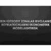 Erkin iqtisodiy zonalar rivojlanish ko'rsatkichlarini ekonometrik modellashtirish