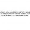 Neyron tarmoqlar ma'lumotlarni tahlil qilishning zamonaviy vositasi sifatida. Prinsip neyron tarmoqlarning harakatlari.