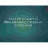 Raqamli iqtisodiyot tizimlari shakillantirish va boshqarish
