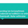 Suvning ion ko'paytmasi. Vodorod ko'rsatkich va uning ahamiyati. Bufer eritmalar
