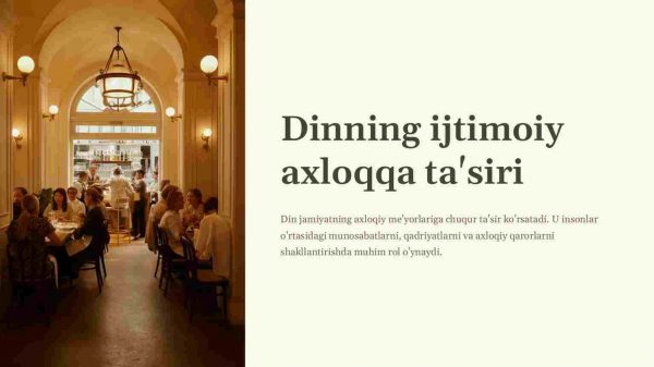 Dinning ijtimoiy axloqqa ta'siri