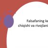 Falsafaning kelib chiqishi va rivojlanishi