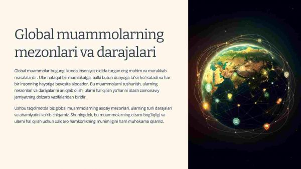 Global muammolarning mezonlari va darajalari