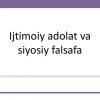 Ijtimoiy adolat va siyosiy falsafa