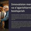 Innovatsion menejment va o'zgarishlarni boshqarish