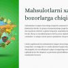 Mahsulotlarni xalqaro bozorlarga chiqishi