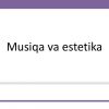 Musiqa va estetika