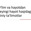O'lim va hayotdan keyingi hayot haqidagi diniy ta'limotlar