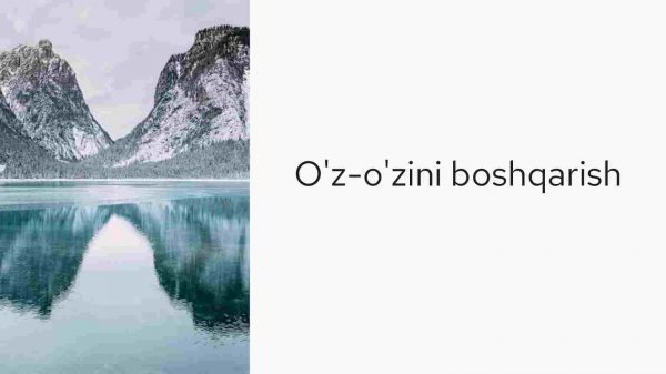 O'z-o'zini boshqarish