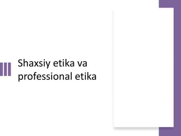 Shaxsiy etika va professional etika