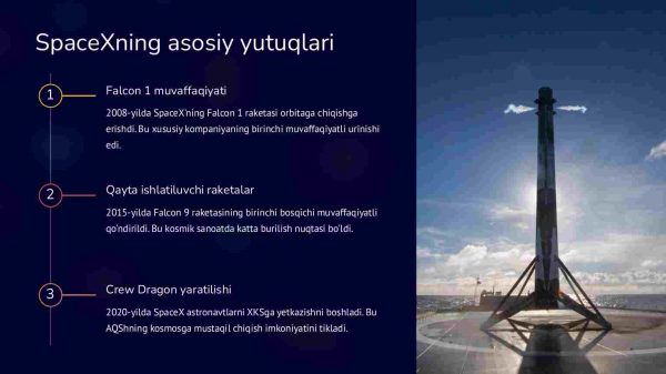 SpaceXning kosmik tadqiqotlar va tijorat parvozlaridagi roli - Image 2