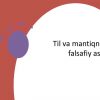 Til va mantiqning falsafiy asosi