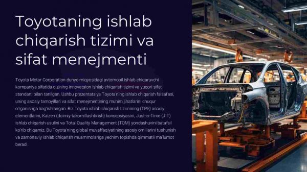 Toyotaning ishlab chiqarish tizimi va sifat menejmenti