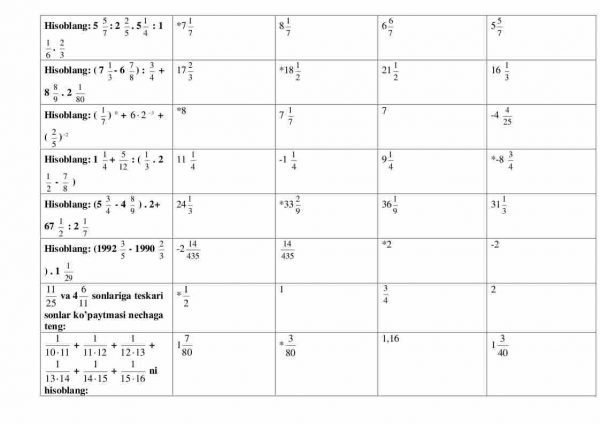 “Matematika” fanidan 2-kurs talabalari uchun testlar to'plami - Image 3