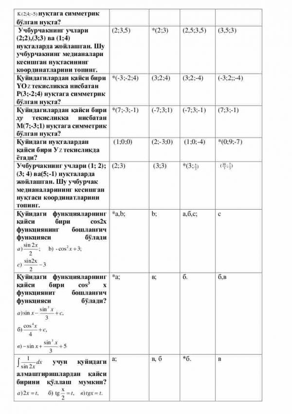 “Oliy matematika” fanidan 2-kurs talabalari uchun testlar to'plami - Image 3