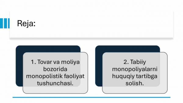 Tovar va moliya bozorida monopolistik faoliyatni cheklash - Image 2