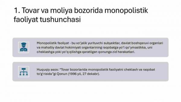 Tovar va moliya bozorida monopolistik faoliyatni cheklash - Image 3