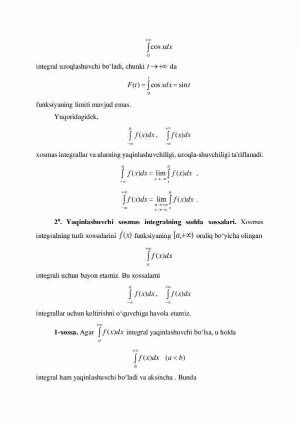 Chegaralari cheksiz xosmas integrallar - Image 4