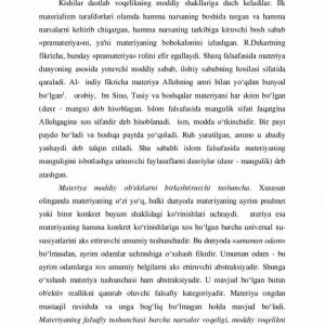 Materiya (modda) falsafa va tabiiyotshunoslikning kategoriyasi sifatida