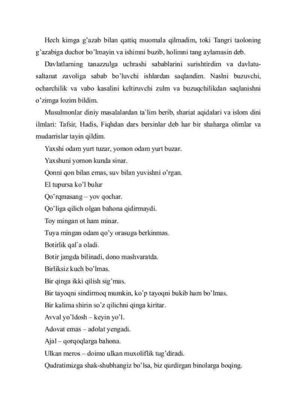 Amir Temurning ahloq-odob haqidagi o'gitlaridan namunalar - Image 3