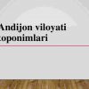 Andijon viloyati  toponimlari
