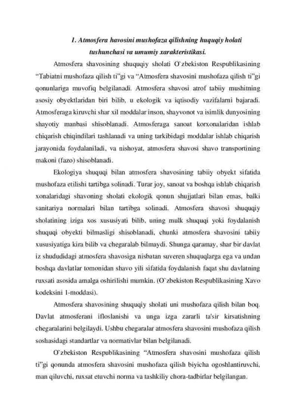 Atmosfera havosini mushofaza qilishning huquqiy sholati - Image 2