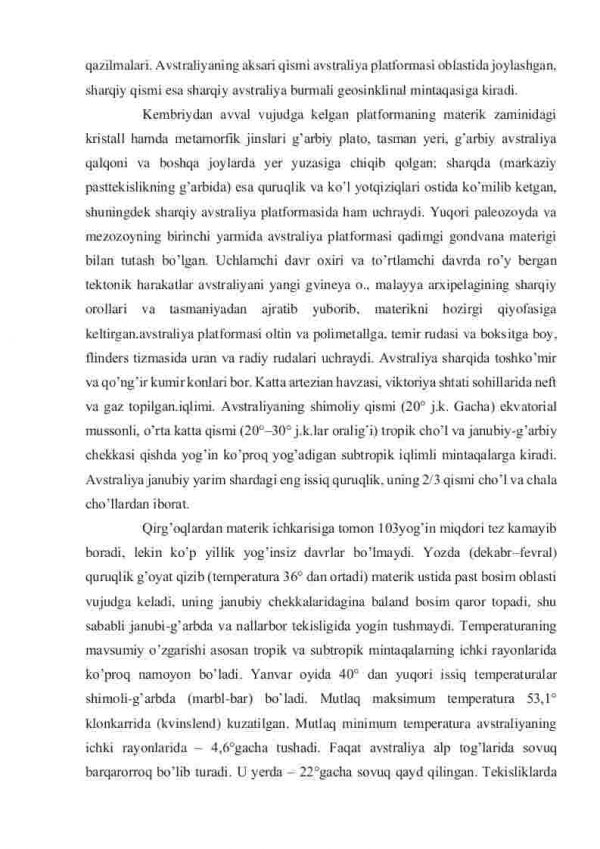 Avstraliyaning tabiiy, iqlim, iqlim mintaqalri va tabiat zonalari kartalarini tahlil qilish - Image 3