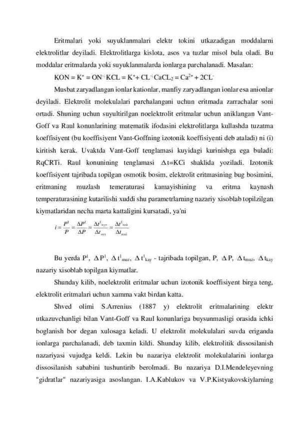 Elektrolitik dissosilanish nazariyasi - Image 2