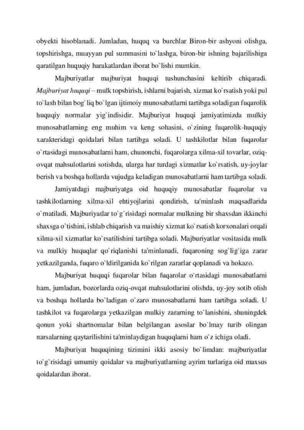 Majburiyat huquqi tushunchasi, tizimi, vujudga kelish asoslari - Image 3