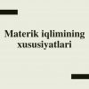 Materik iqlimining xususiyatlari