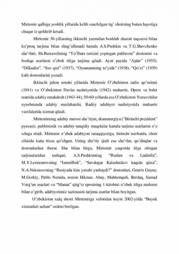 Mirtеmirning hayoti va ijodi. “Surat” lirik qissasi. - Image 3