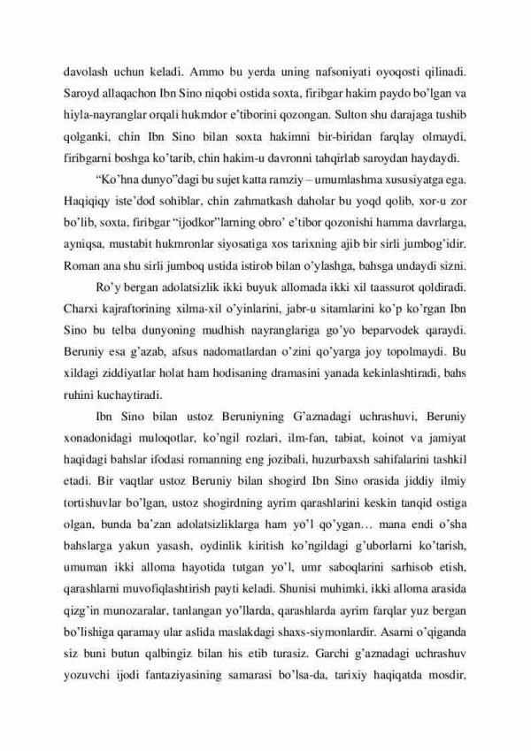 Odil Yoqubovning hayoti va adabiy faoliyati. “Ko'hna dunyo” romani. - Image 3