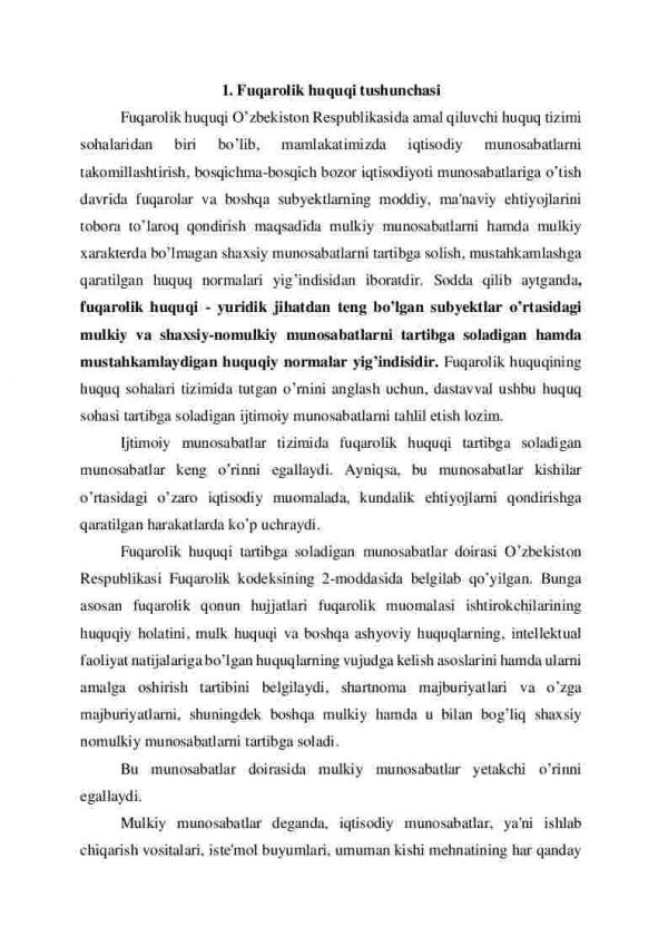 O’zbekiston Respublikasida fuqarolik huquqi tushunchasi, tamoyillari va tizimi - Image 2