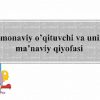 Zamonaviy o'qituvchi va uning ma'naviy qiyofasi